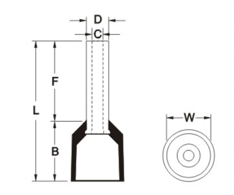 冷壓端頭的特點_雙線型管預絕緣端子結構圖